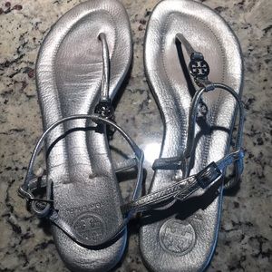 Tory Burch silver sandals size 9 1/2